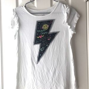 Justice ruffle sleeve with Appliqué top